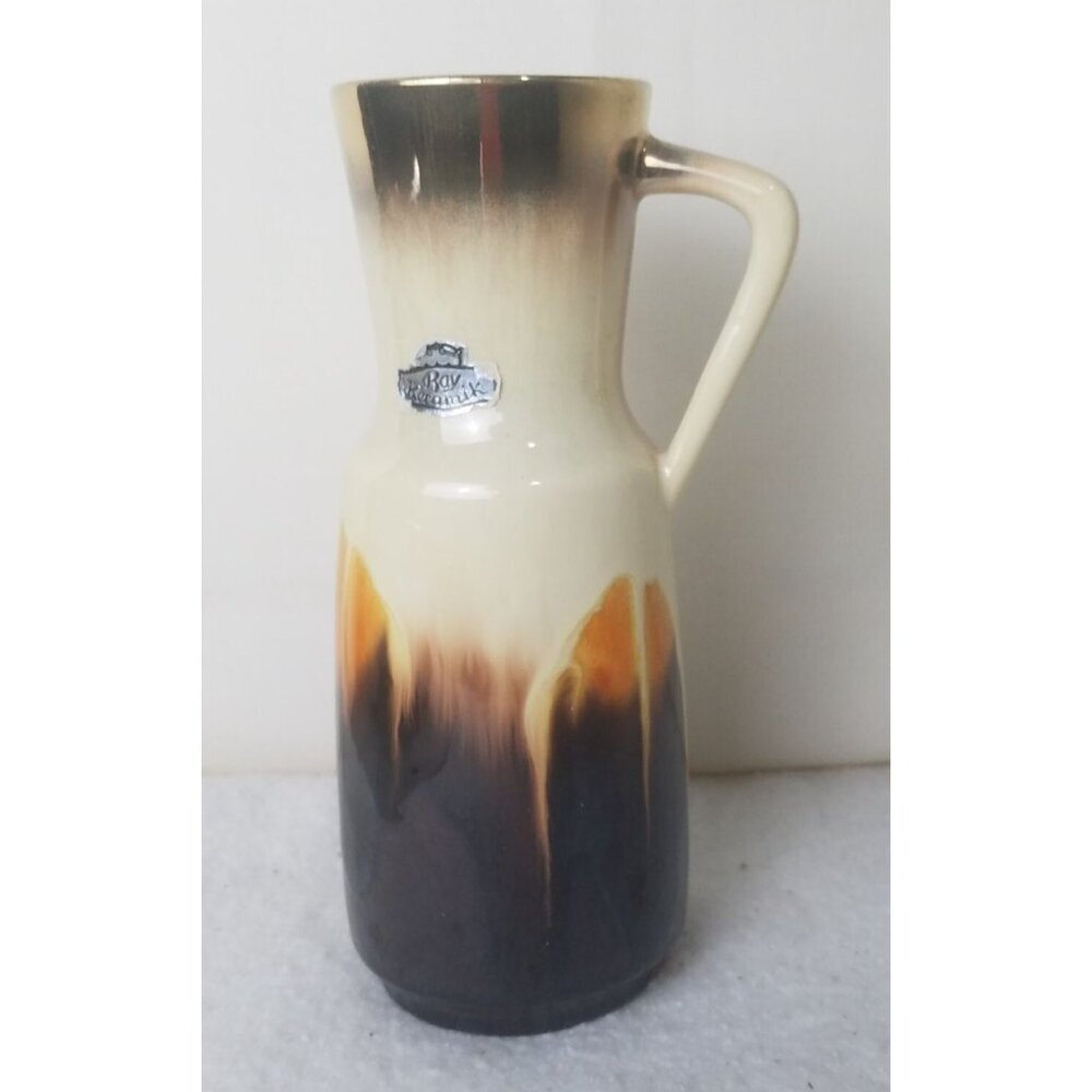 Vase W Germany Bay Keramik 60's brown orange metallic gold Mid century 267 20 - Picture 12 of 13